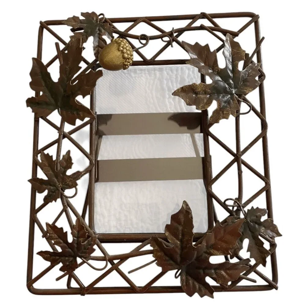 Vintage Iron Metal Vine Oak Leaf & Acorn Picture Frame‎ 4 x 6